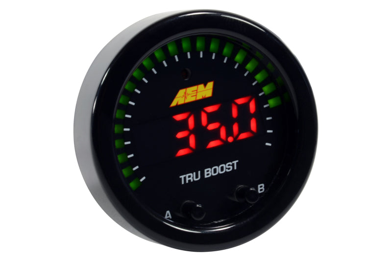 AEM X-Series Tru-Boost Controller Gauge w/ Boost Control Solenoid 80PSIg Internal MAP Sensor - eliteracefab.com