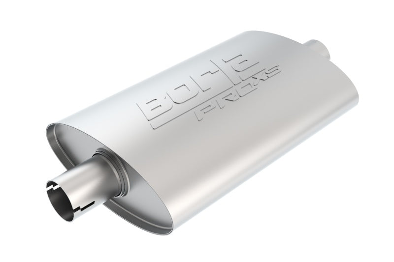 Borla Universal Pro-XS Oval 2.5in Inlet/Outlet Center/Center Notched Muffler - eliteracefab.com