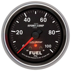Autometer Sport-Comp II 2-5/8in 0-100 PSI Full Sweep Electronic Fuel Pressure Gauge