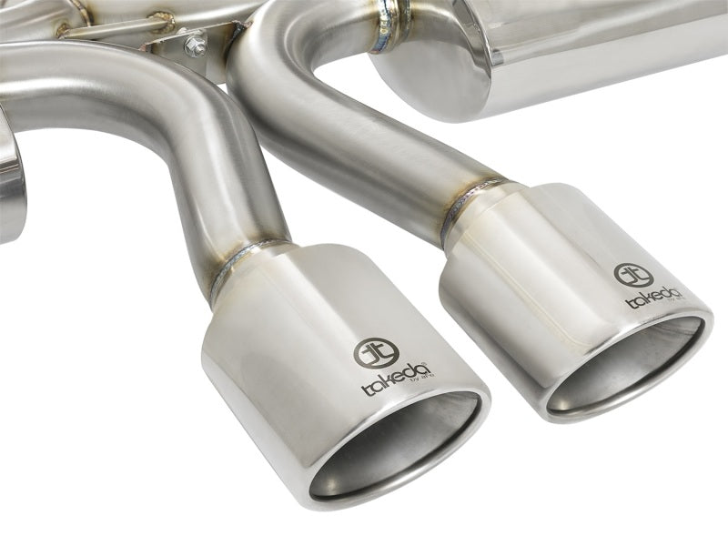 aFe Takeda 3in 304 SS Cat-Back Exhaust System w/ Polished Tips 2017 Honda Civic Si I4 1.5L (t) - eliteracefab.com