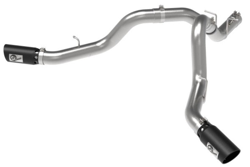 aFe Large Bore-HD 4in 409SS DPF-Back Exhaust System w/Black Tip 20 GM Diesel Trucks V8-6.6L (td) L5P aFe