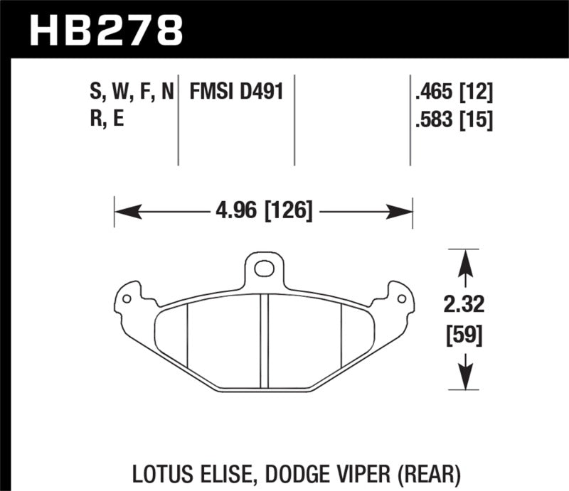 Hawk Performance DTC-30 Rear Brake Pads - HB278W.465