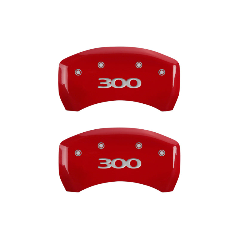 MGP 4 Caliper Covers Engraved Front & Rear 300 Red finish silver ch - eliteracefab.com