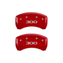 Load image into Gallery viewer, MGP 4 Caliper Covers Engraved Front &amp; Rear 300 Red finish silver ch - eliteracefab.com