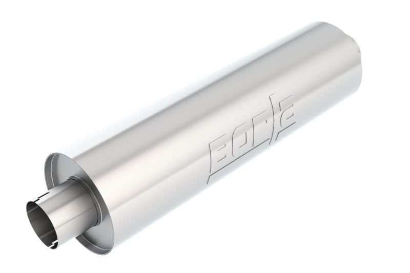 Borla Heavy Duty (Truck) Muffler - 3in Center-Center 24in x 6.75in Round (Notched) - eliteracefab.com