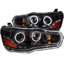 Load image into Gallery viewer, ANZO USA Mitsubishi Lancer Projector Headlights W/ Halo Black Ccfl; 2008-2015 - eliteracefab.com