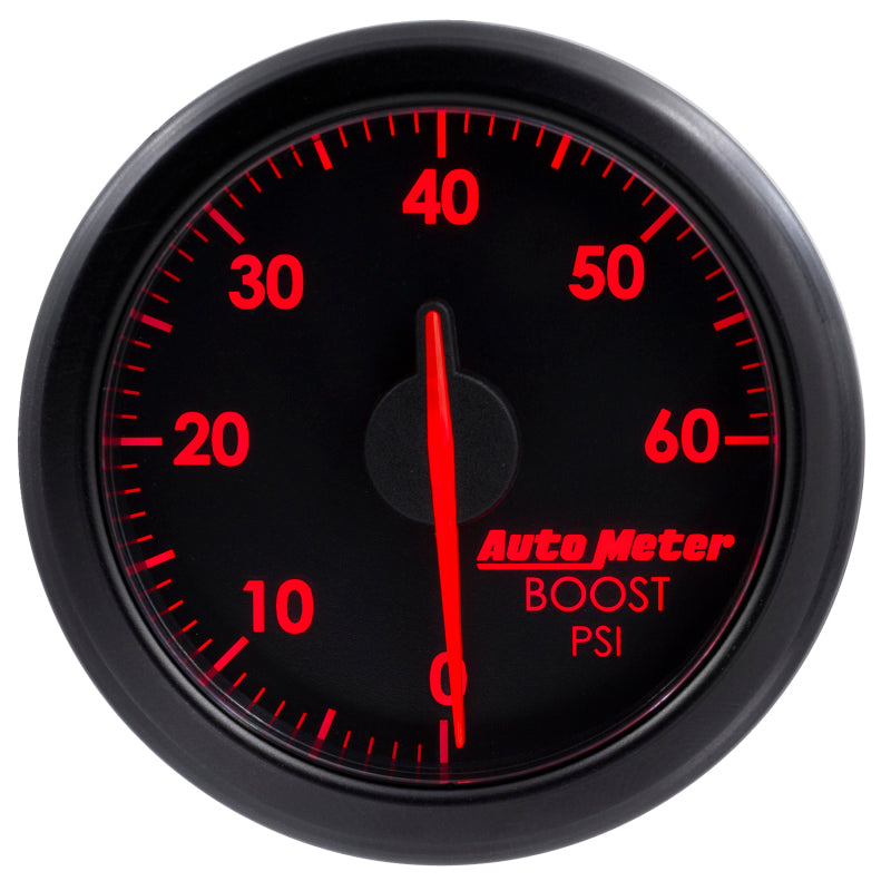 Autometer Airdrive 2-1/6in Boost Gauge 0-60 PSI - Black