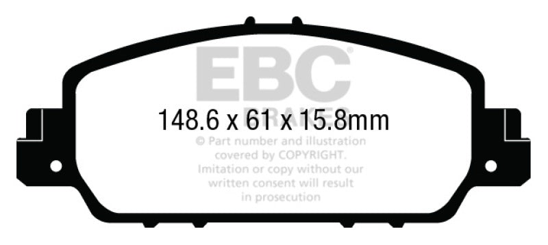 EBC 13+ Honda Accord Coupe 2.4 EX Redstuff Front Brake Pads - eliteracefab.com