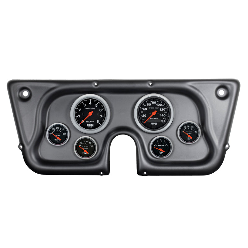Autometer Sport-Comp 67-72 Chevy Truck C/K/K5/Suburban Dash Kit 6pc Tach/MPH/Fuel/Oil/WTMP/Volt 7032-SC