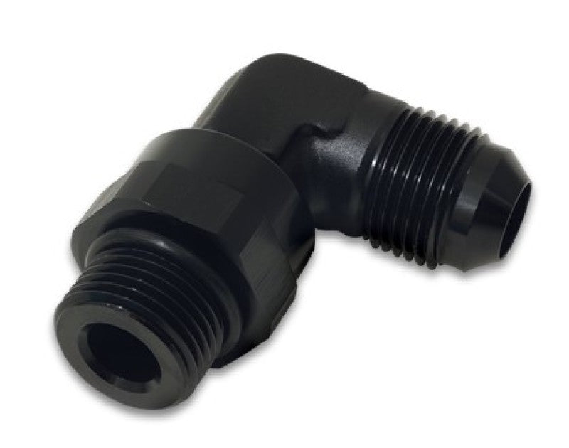 Vibrant -8AN Male Flare to Male -6AN ORB Swivel 90 Degree Adapter Fitting - Anodized Black - eliteracefab.com
