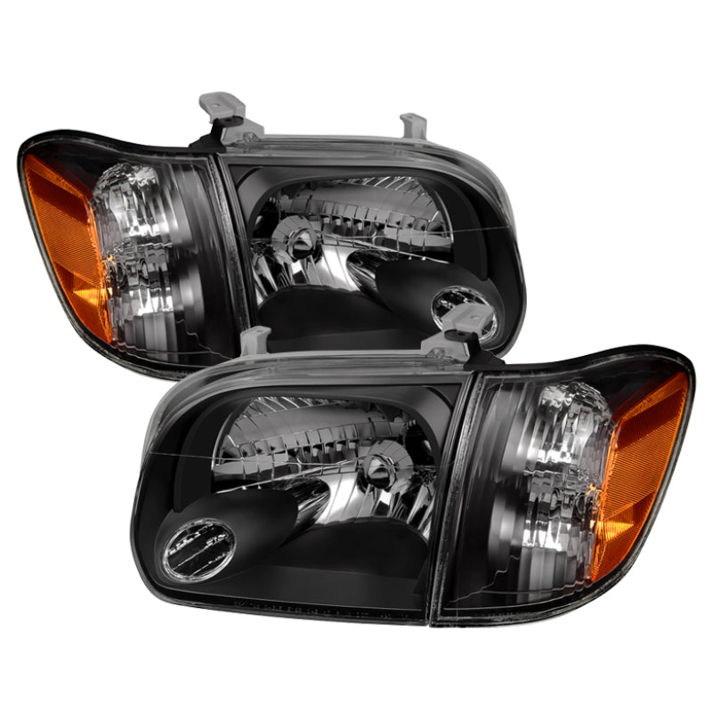 Xtune Toyota Tundra Double Cab 05-06 OEM Style Headlights & Corner Lights Black HD-JH-TTUN05-AM-BK - eliteracefab.com