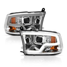 Load image into Gallery viewer, ANZO 09-18 Dodge Ram 1500 Plank Style Projector Headlights Chrome w/ Halo - eliteracefab.com