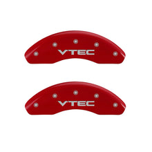 Load image into Gallery viewer, MGP 4 Caliper Covers Engraved Front &amp; Rear Vtech Red finish silver ch MGP