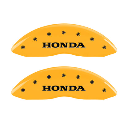 MGP 4 Caliper Covers Engraved Front Honda Engraved Rear H Logo Yellow finish black ch MGP