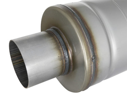 aFe MACH Force-Xp 409 SS Muffler 3in Center/Center 14in L x 6in Dia - Round Body aFe