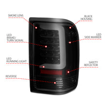 Load image into Gallery viewer, ANZO 1993-1997 Ford Ranger LED Tail Lights w/ Light Bar Black Housing Clear Lens - eliteracefab.com