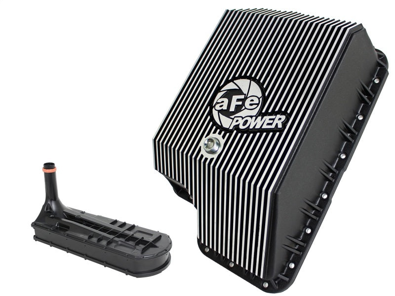 afe Transmission Pan (Black); Ford Diesel Trucks 03-10 V8-6.0/6.4L (td) - eliteracefab.com