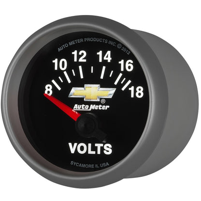 AutoMeter Gauge Voltmeter 2-1/16in. 18V Electric Chevy Gold Bowtie 880444