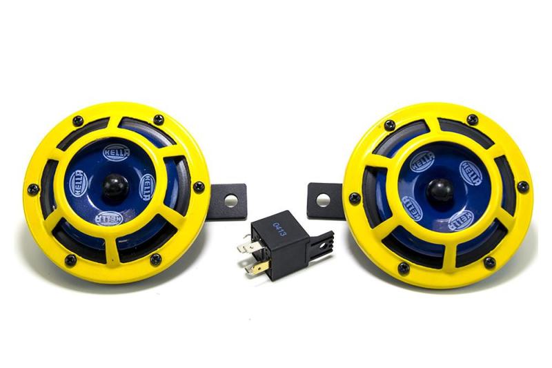 Hella Sharptone Horn Kit 12V 415/350Hz Yellow (3BB922000731 = H31000001) (Min Qty 360) - eliteracefab.com