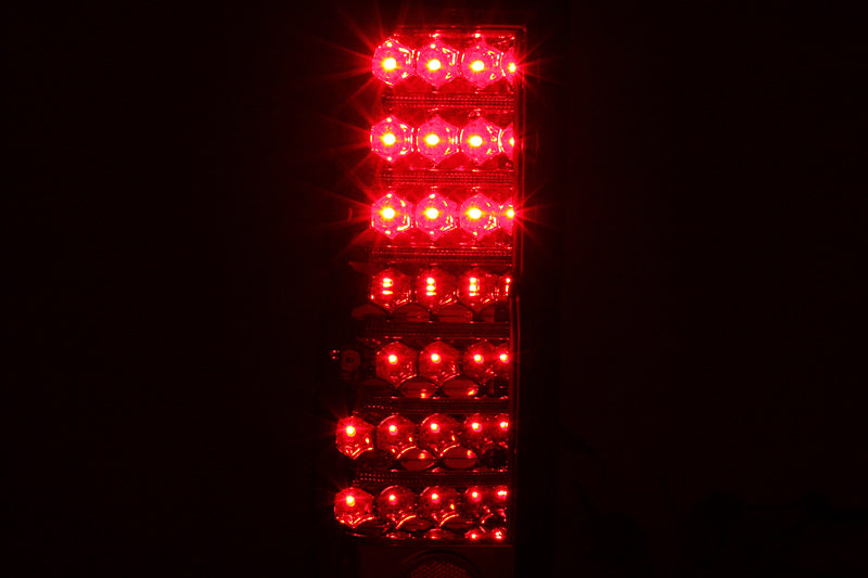 ANZO USA Nissan Hardbody Led Taillights Red/Clear; 1986-1997 - eliteracefab.com