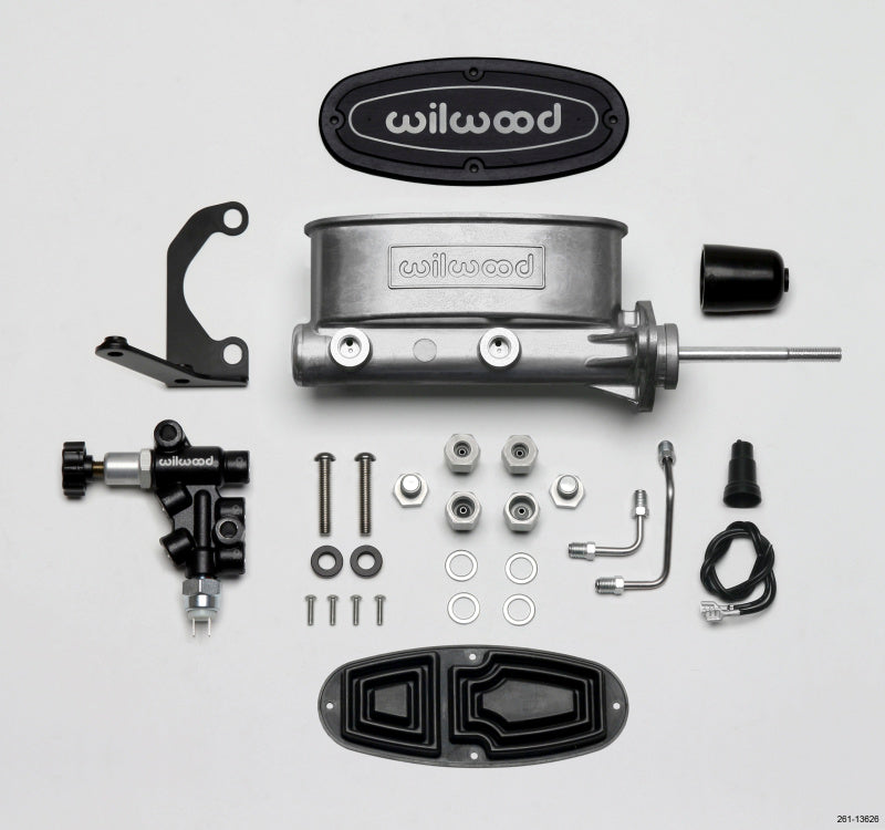 Wilwood HV Tandem M/C Kit w L/H Bracket & Prop Valve - 15/16in Bore-W/Pushrod Wilwood