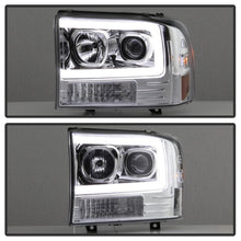 Load image into Gallery viewer, Spyder 99-04 Ford F-250 Super Duty Light Bar Projector Headlights - Chrome (PRO-YD-FF25099V2-LB-C) - eliteracefab.com