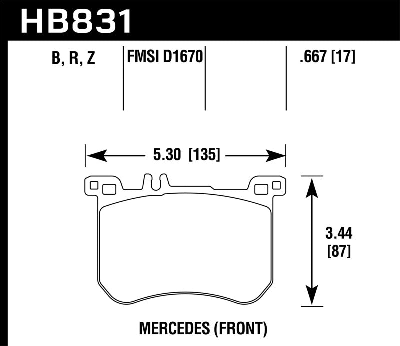 Hawk Performance HPS 5.0 Front Brake Pads - HB831B.667 Hawk Performance