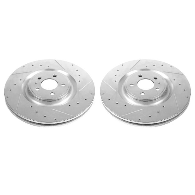 Power Stop 13-14 Ford Mustang Front Evolution Drilled & Slotted Rotors - Pair - eliteracefab.com