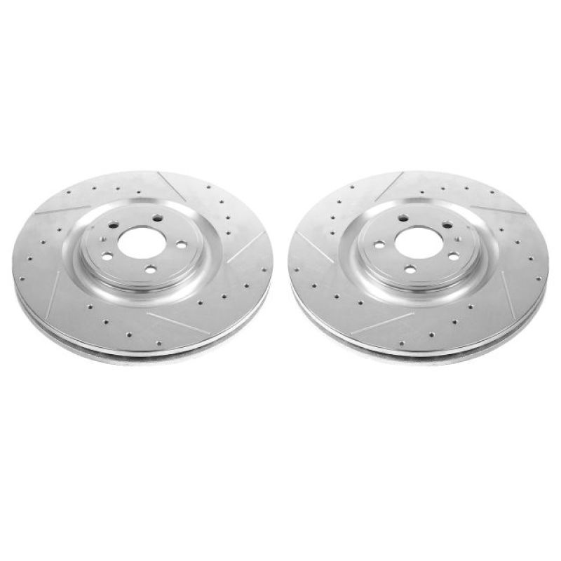 Power Stop 13-14 Ford Mustang Front Evolution Drilled & Slotted Rotors - Pair - eliteracefab.com