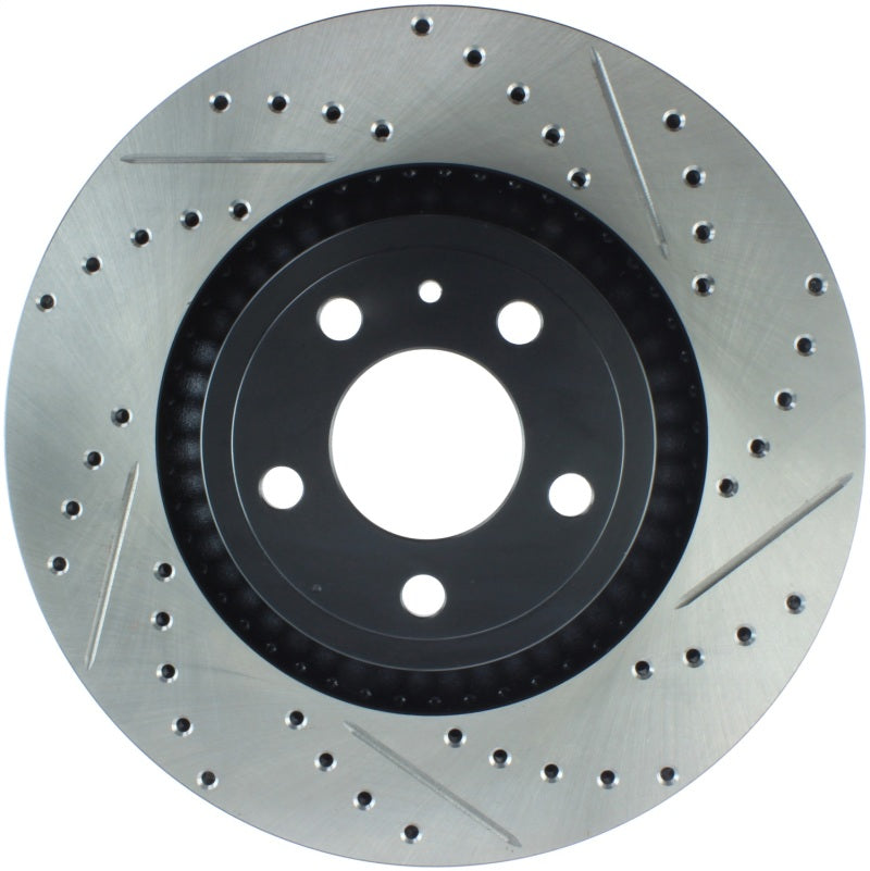 StopTech Slotted & Drilled Sport Brake Rotor - 2015 Ford Mustang Non-Brembo - Front Left - eliteracefab.com