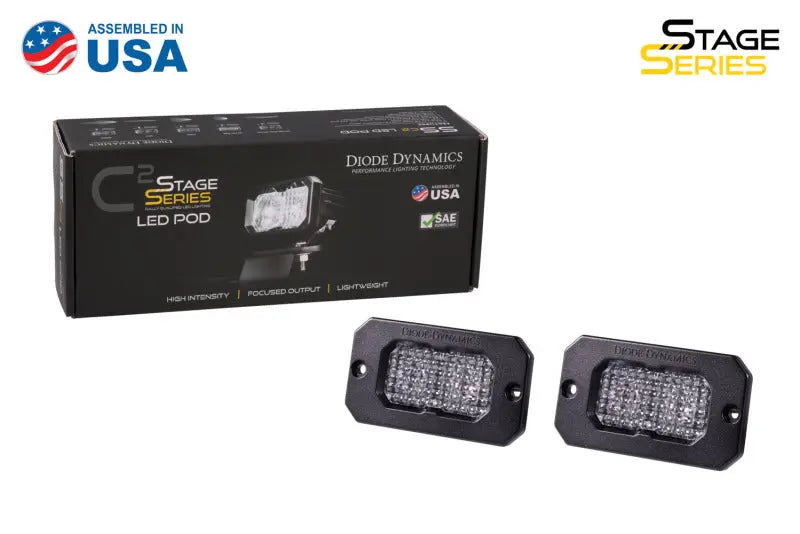 Diode Dynamics Stage Series 2 In LED Pod Pro - White Flood Flush ABL (Pair) Diode Dynamics
