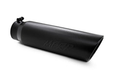 MBRP Universal 5in OD Angled Rolled End 4in Inlet 18in Lgth Black Finish Exhaust Tip - eliteracefab.com