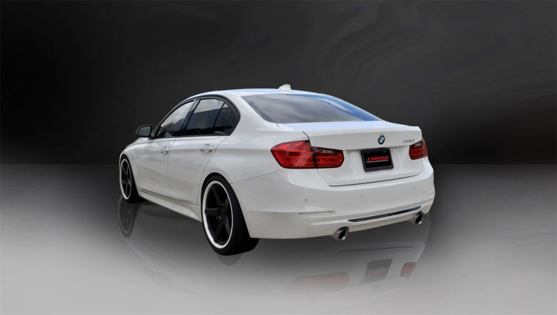 Corsa 12-14 BMW 335i Sedan AWD F30 3in Polished Touring Dual Rear Single 3.5in Tip Cat-Back Exhaust CORSA Performance