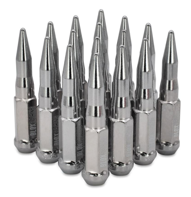 BLOX Racing Spike Forged Lug Nuts - Chrome 12 x 1.50mm - Set of 16 BLOX Racing