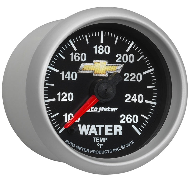AutoMeter Gauge Water Temp 2-1/16in. 100-260 Deg. F Digital Stepper Motor Chevy Gold Bowtie 880446