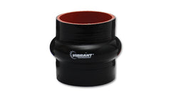 Vibrant 4 Ply Reinforced Silicone Hump Hose Connector - 2.25in I.D. x 3in long (BLACK) - eliteracefab.com