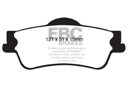 EBC 11+ Chevrolet Caprice 3.6 Yellowstuff Rear Brake Pads - eliteracefab.com