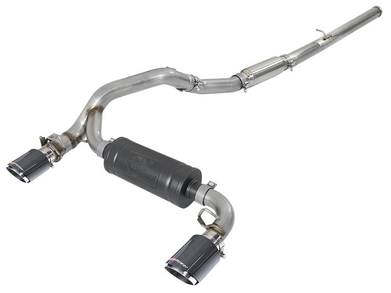 aFe Takeda 3in 304 SS Cat-Back Exhaust System w/ Carbon Fiber Tips 16-18 Ford Focus RS I4-2.3L (t) aFe
