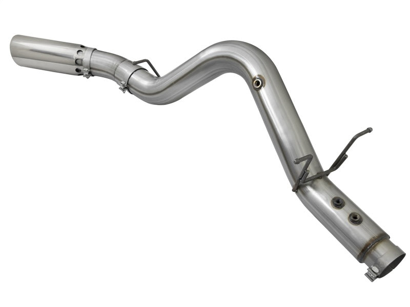 aFe LARGE BORE HD 5in 409-SS DPF-Back Exhaust w/Polished Tip 2017 GM Duramax V8-6.6L (td) L5P - eliteracefab.com