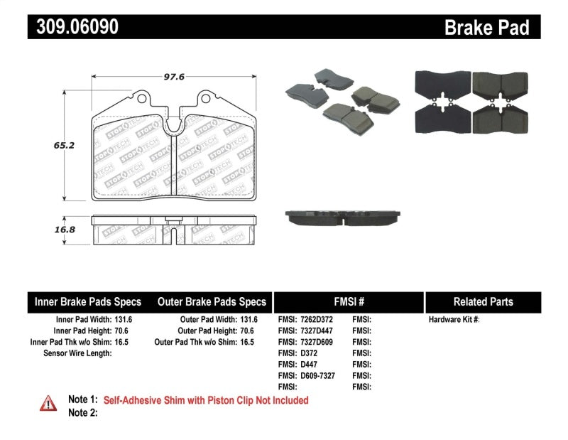 StopTech Performance ST-40 4 Piston Front Caliper Brake Pads - eliteracefab.com