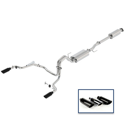 Ford Racing 15-18 F-150 5.0L Cat-Back Touring Exhaust System - Rear Exit Black Chrome Tips Ford Racing