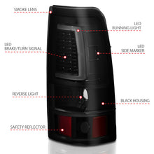 Load image into Gallery viewer, ANZO 1999-2002 Chevy Silverado 1500 LED Taillights Plank Style Black w/Smoke Lens - eliteracefab.com