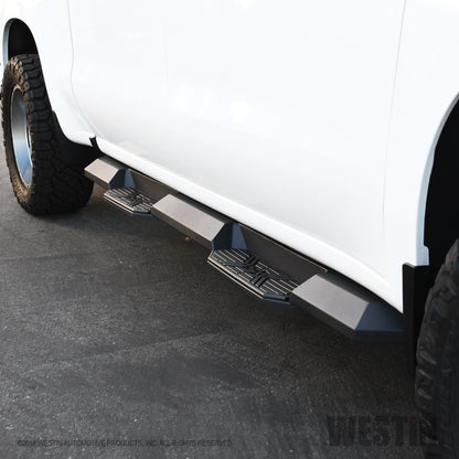 Westin 2019 Chevrolet Silverado/Sierra 1500 Crew Cab Xtreme Nerf Step Bars - Textured Black - eliteracefab.com