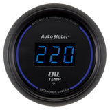 AutoMeter GAUGE; OIL TEMP; 2 1/16in.; 340deg.F; DIGITAL; BLACK DIAL W/BLUE LED