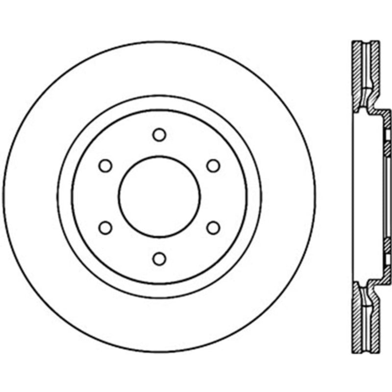 StopTech Power Slot 08-09 Infiniti QX4/QX56 / 07-09 Nissan Armada Right Front Slotted Cryo Rotor Stoptech