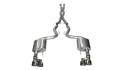 Corsa 15-16 Ford Mustang GT 5.0 3in Cat Back Exhaust Polish Quad Tips (Xtreme) - eliteracefab.com