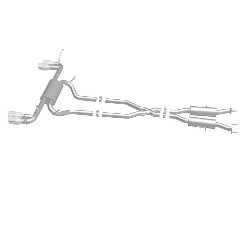 MagnaFlow Cat Back, SS, 2.5in, Quad Split Polish 4in tip 14-15 Jeep Grand Cherokee 3.6L/5.7L V6/V8 Magnaflow