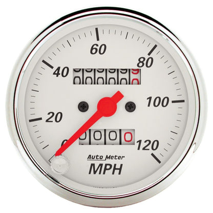 Autometer Arctic White 3-1/8in 0-120 MPH Mechanical Speedometer Gauge 1396