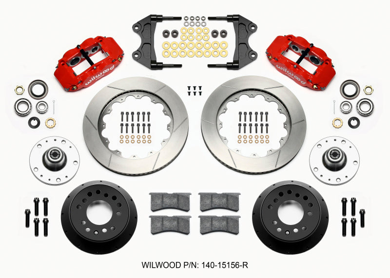 Wilwood Narrow Superlite 6R Front Hub Kit 14.00in Red WWE ProSpindle (5x4.75in 5x5.00in Hub) Wilwood