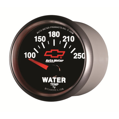 Autometer GM Bowtie Black 2-1/16in 100-250 F Pedestal Electronic Water Temp Gauge 3637-00406
